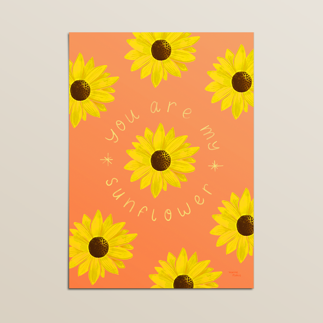 Carte postale "Sunflower" illustrée par Marine Flohic | Format A6