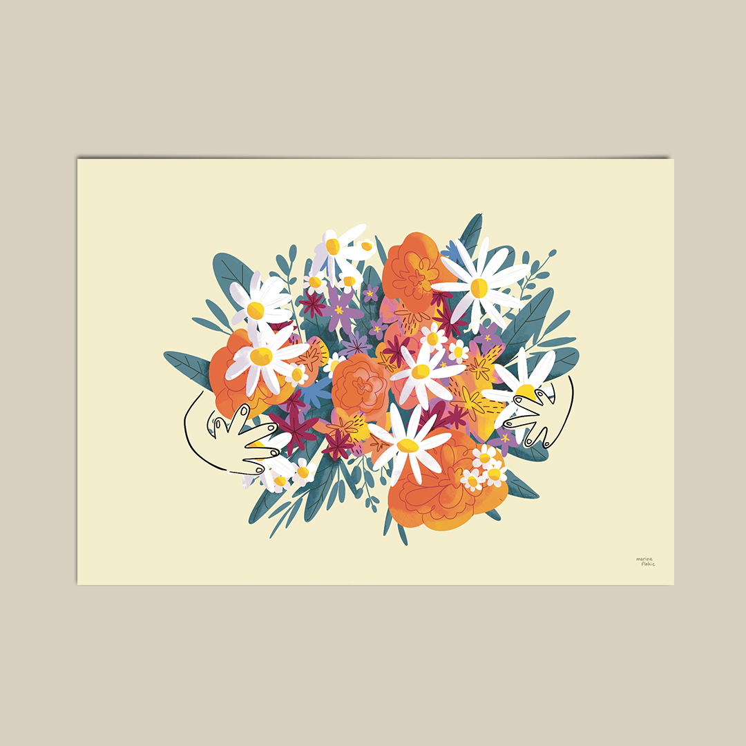 Carte postale "Gros Bouquet" illustrée par Marine Flohic | Format A6